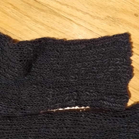 Lucky Brand crochet navy blue open maxi cardigan Sz L good condition - Picture 4 of 12